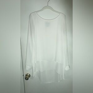 White House Black Market Asymmetrical Long Sleeve Blouse